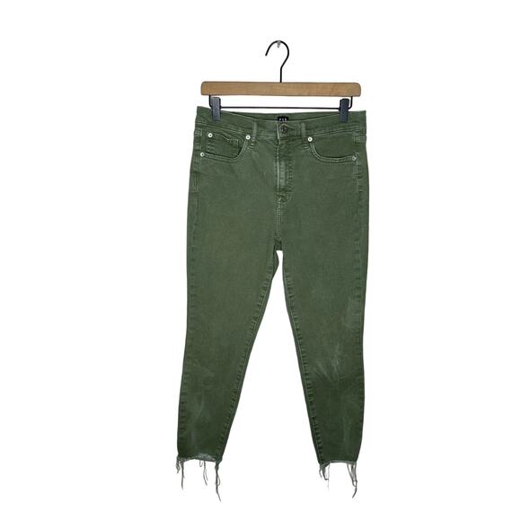GAP True Skinny Olive Green Raw Hem Jeans Size 8/29P - Picture 1 of 12